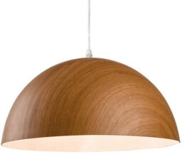Luminosa Lighting Luminosa Forest 1 Light Dome Ceiling Pendant Brown Wood, E27