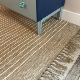 Second Nature Online Bekal Flat Weave Rug Striped Design Cotton And Jute 150 Cm X 240 Cm - thumbnail 3