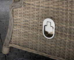 Signature Weave Meghan Wicker 2 X Reclining Chair Lounger Footstool Table Set - thumbnail 3