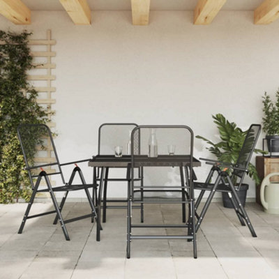 Walplus 5 Piece Garden Dining Set Anthracite Metal Mesh - image 1
