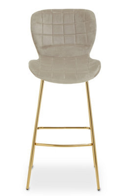 Orsina Warton Mink Velvet Bar Chair - image 1
