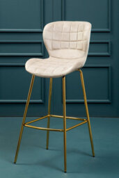 Orsina Warton Mink Velvet Bar Chair - thumbnail 2