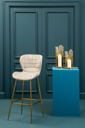 Orsina Warton Mink Velvet Bar Chair - thumbnail 3