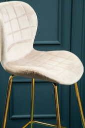 Orsina Warton Mink Velvet Bar Chair - thumbnail 5