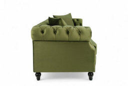 Sage Green Velvet 3 + 2 Seater Chesterfield Sofa Set For Living Room Richmond - thumbnail 5