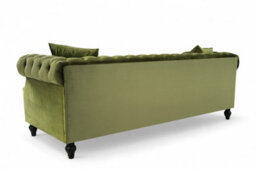 Sage Green Velvet 3 + 2 Seater Chesterfield Sofa Set For Living Room Richmond - thumbnail 6