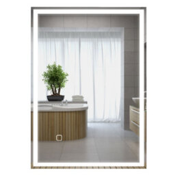 Homcom Bathroom Illuminated Mirror With 3 Colour Led Lights Defogging Film - thumbnail 2