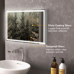 Homcom Bathroom Illuminated Mirror With 3 Colour Led Lights Defogging Film - thumbnail 7