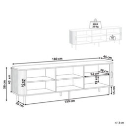 Wyld And Coco Novahome Tv Stand Up To 70 Inch Dark Brown With Black Metal Legs And Sliding Doors - thumbnail 4