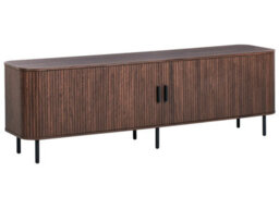 Wyld And Coco Novahome Tv Stand Up To 70 Inch Dark Brown With Black Metal Legs And Sliding Doors - thumbnail 3