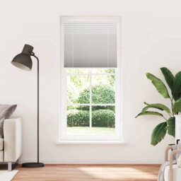 Berkfield Pleated Blind Light Grey 85X200 Cm Fabric Width 84.4 Cm Polyester - thumbnail 1