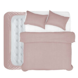 Aspire Homeware Peach Duvet Cover Complete Set, Reversible Modern Bedding Set, Double (L)200Cm X (W)200Cm - thumbnail 1