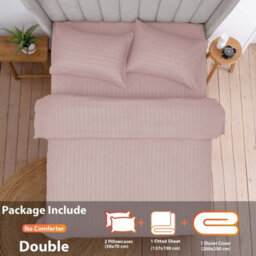 Aspire Homeware Peach Duvet Cover Complete Set, Reversible Modern Bedding Set, Double (L)200Cm X (W)200Cm - thumbnail 2