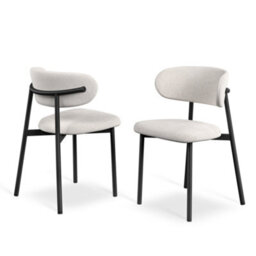 More4Homes Juno White Marble Ceramic Dining Table & 6 Myla Linen Beige Chairs - thumbnail 7