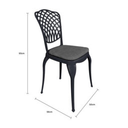 Charles Bentley Cast Aluminium Bistro Table And 2 Chairs Set Black Outdoor Table - thumbnail 9