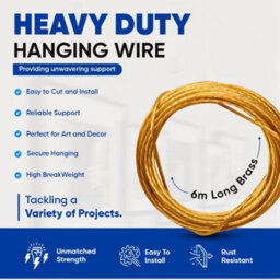 6M Brass Picture Hanging Wire Heavy Duty Picture Frame Hanging Wire For Medium & Large Photo Frames, Mirrors, Artwork & Clocks - thumbnail 6