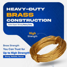 6M Brass Picture Hanging Wire Heavy Duty Picture Frame Hanging Wire For Medium & Large Photo Frames, Mirrors, Artwork & Clocks - thumbnail 2