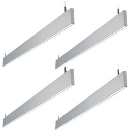 4 Pack Slim Commercial Suspension Light - 1500mm X 20mm - 40W Cool White Led - thumbnail 1