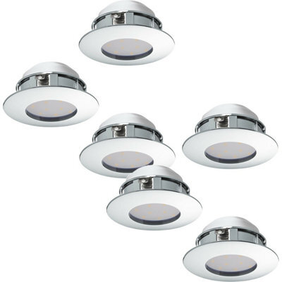 Modern Chrome Recessed Spotlight - 2 Pack And 3 Pack Options, 6W Led Ceiling Downlights - image 1