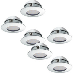 Modern Chrome Recessed Spotlight - 2 Pack And 3 Pack Options, 6W Led Ceiling Downlights - thumbnail 1