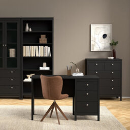 Furniture To Go Madrid Desk 3 Drawers Matt Black - thumbnail 7