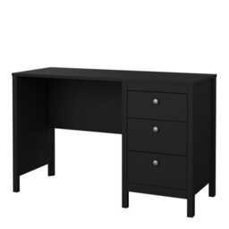 Furniture To Go Madrid Desk 3 Drawers Matt Black - thumbnail 3