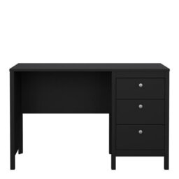 Furniture To Go Madrid Desk 3 Drawers Matt Black - thumbnail 2