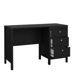 Furniture To Go Madrid Desk 3 Drawers Matt Black - thumbnail 5