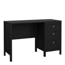 Furniture To Go Madrid Desk 3 Drawers Matt Black - thumbnail 1
