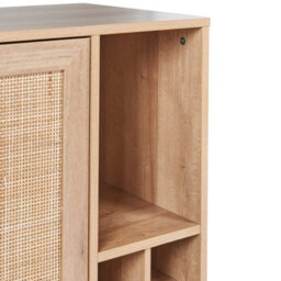 Wyld And Coco Rattanco Sideboard With 2 Wicker Doors And Built-In Wine Rack, Brown, Medium - thumbnail 7