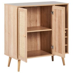Wyld And Coco Rattanco Sideboard With 2 Wicker Doors And Built-In Wine Rack, Brown, Medium - thumbnail 5