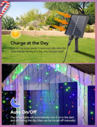 Aigostar Solar Powered Icicle Outdoor Christmas Lights 5M Rgb - thumbnail 5