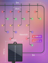 Aigostar Solar Powered Icicle Outdoor Christmas Lights 5M Rgb - thumbnail 6