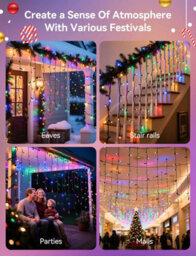 Aigostar Solar Powered Icicle Outdoor Christmas Lights 5M Rgb - thumbnail 7
