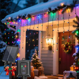 Aigostar Solar Powered Icicle Outdoor Christmas Lights 5M Rgb - thumbnail 1