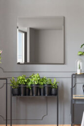 "MirrorOutlet The Moderni - All Glass Modern Bevelled Square Wall Mirror 27"" X 27"" (70X70Cm)" - thumbnail 2