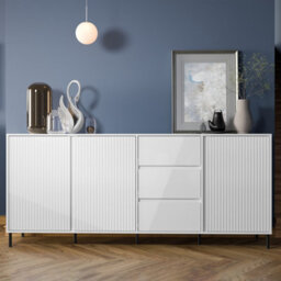 Furniture To Go Avenale Sideboard 3 Door 3 Drawer In Alpine White High Gloss - thumbnail 4