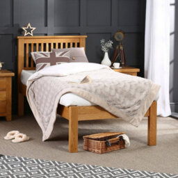 The Furniture Market Cheshire Solid Oak 3Ft Single Bed Frame Low Footboard