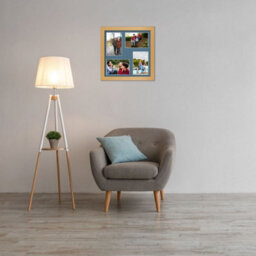 AK Frames 12X12 Country Pine Modern Multi Photo Frame With Pompadour Mount - Holds 4 Apertures (4X) 6X4 Photos - thumbnail 3
