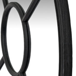 Wyld Haus Large Black Industrial Round Wooden Windowpane Mirror 1000mm - thumbnail 3