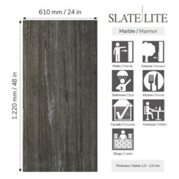 Lite Stone Monsoon Black Marble Veneer 30 X 20Cm Sample - thumbnail 3