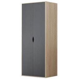 Afn Home Delvito 4 Piece Bedroom Set,  2 Door Wardrobe, 5 Drawer Chest & 2 Bedside Cabinets, Black/oak - thumbnail 2
