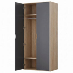 Afn Home Delvito 4 Piece Bedroom Set,  2 Door Wardrobe, 5 Drawer Chest & 2 Bedside Cabinets, Black/oak - thumbnail 3
