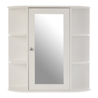 Orsina Contemporary Seven Shelf Mirrored Door Bathroom Cabinet, Compact Design Display Cabinet, Functional Cabinet - image 1
