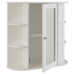Orsina Contemporary Seven Shelf Mirrored Door Bathroom Cabinet, Compact Design Display Cabinet, Functional Cabinet - thumbnail 4