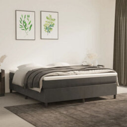 Vidaxl Box Spring Bed Frame Dark Grey Super King Velvet (Uk/ie/fi/no Only) - thumbnail 2