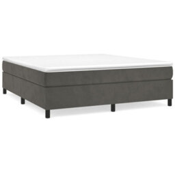 Vidaxl Box Spring Bed Frame Dark Grey Super King Velvet (Uk/ie/fi/no Only) - thumbnail 1