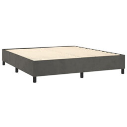 Vidaxl Box Spring Bed Frame Dark Grey Super King Velvet (Uk/ie/fi/no Only) - thumbnail 4