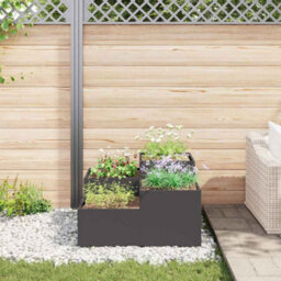 Berkfield Garden Planter Black 100 X 100 X 48 Cm Steel - thumbnail 4