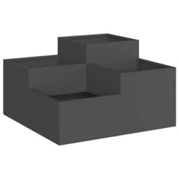 Berkfield Garden Planter Black 100 X 100 X 48 Cm Steel - thumbnail 2